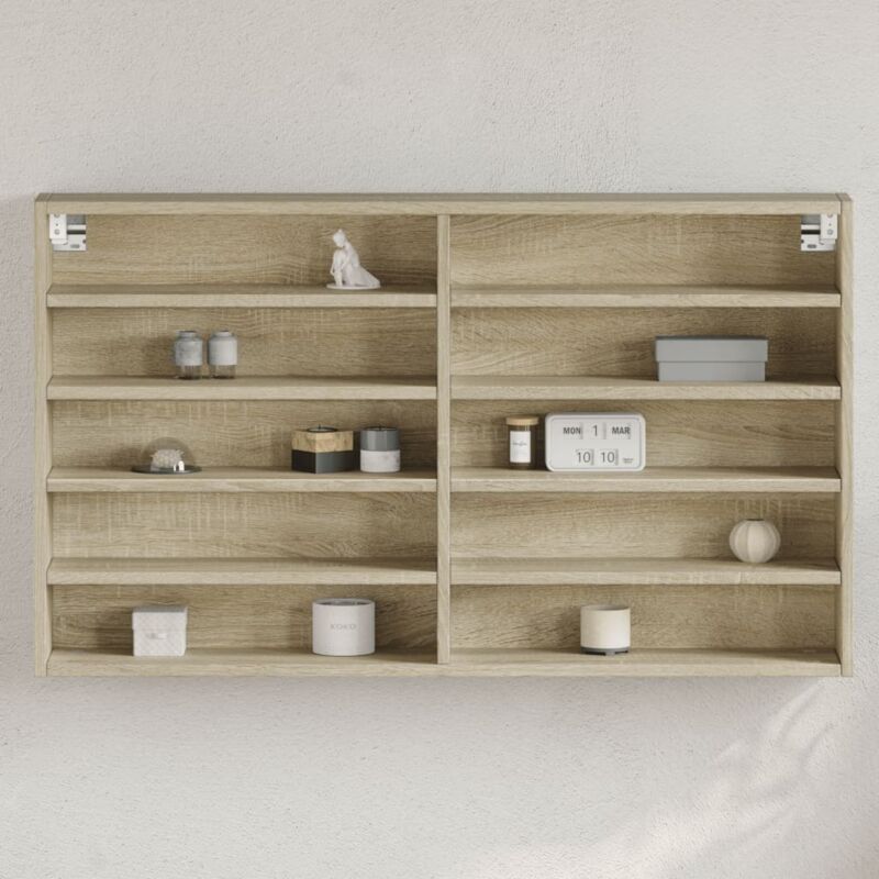 foto del prodotto vidaxl armadietto vetrina rovere sonoma 100x15x58 cm legno multistrato