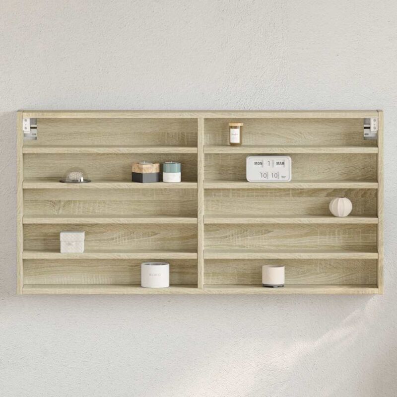 foto del prodotto vidaxl armadietto vetrina rovere sonoma 100x8,5x50cm legno multistrato