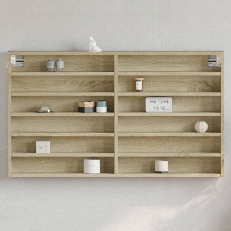foto del prodotto vidaxl armadietto vetrina rovere sonoma 100x8,5x58cm legno multistrato
