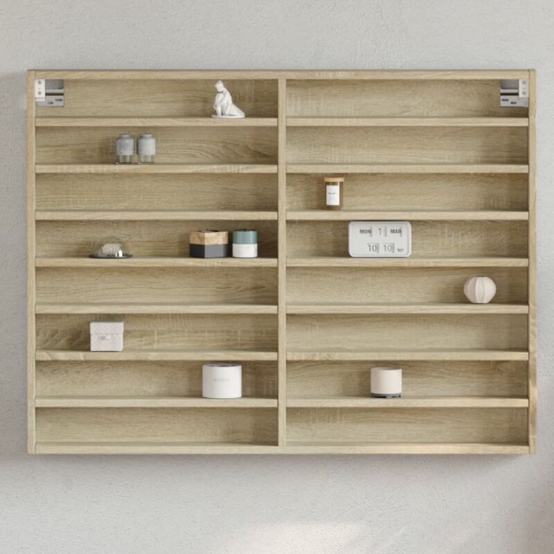 foto del prodotto vidaxl armadietto vetrina rovere sonoma 100x8,5x75cm legno multistrato