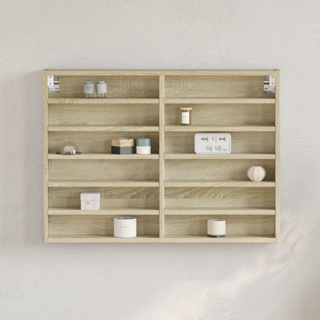 foto del prodotto vidaxl armadietto vetrina rovere sonoma 80x8,5x58 cm legno multistrato