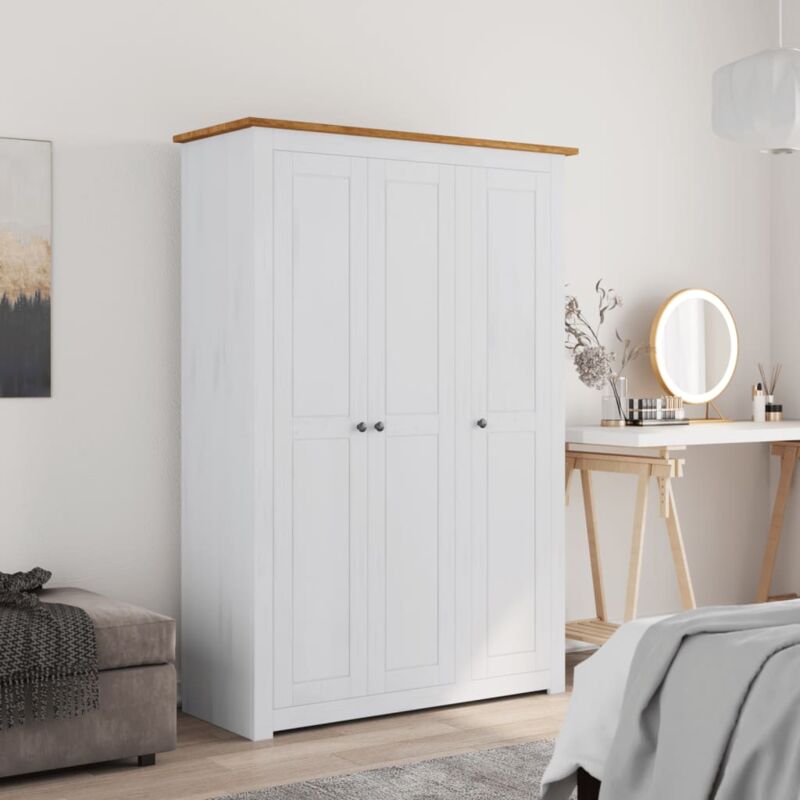 foto del prodotto vidaxl armadio a 3 ante bianco 118x50x171,5cm in pino panama range
