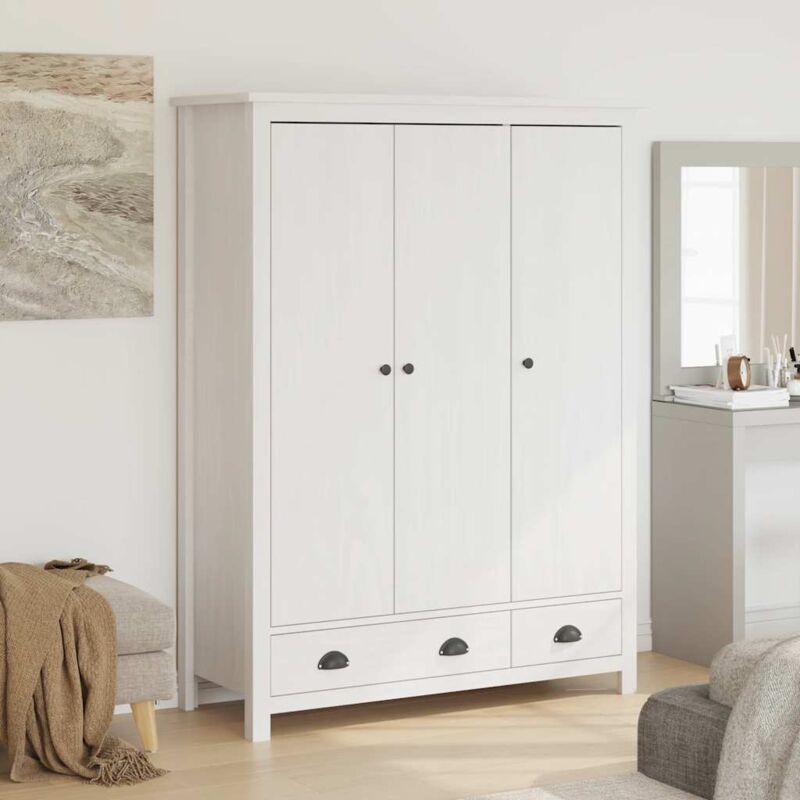 foto del prodotto vidaxl armadio a 3 ante hill bianco 127x50x170 cm in legno di pino