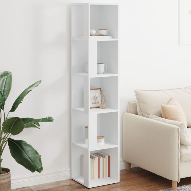 foto del prodotto vidaxl armadio angolare bianco 33x33x164,5 cm in truciolato