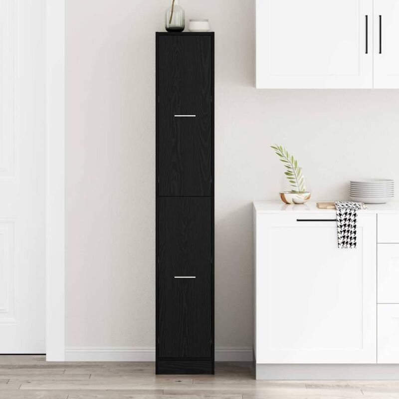foto del prodotto vidaxl armadio apothecary rovere nero 30x41x174.5 cm legno ingegnerizzato