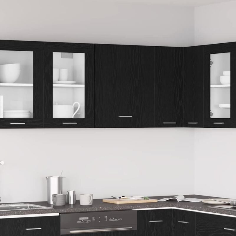 foto del prodotto vidaxl armadio appeso in rovere nero 50x31x60 cm, fatto in legno resistente