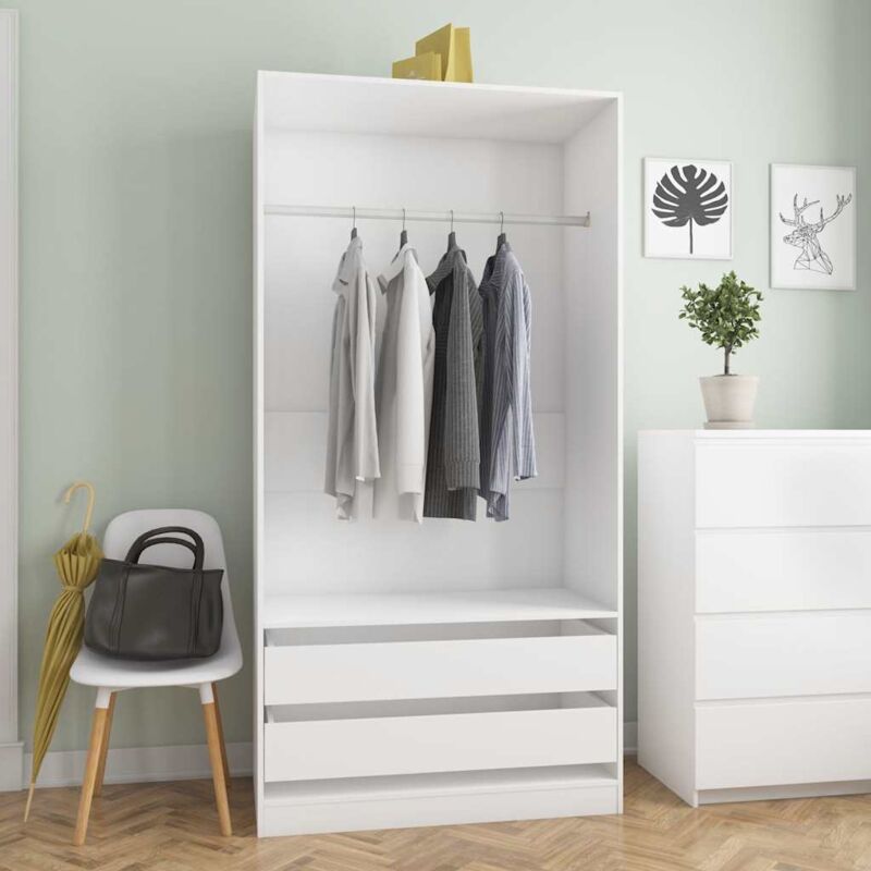 foto del prodotto vidaxl armadio bianco 100x50x200 cm in legno multistrato
