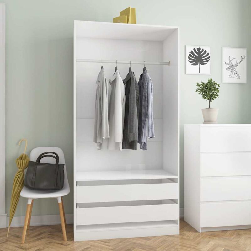 foto del prodotto vidaxl armadio bianco lucido 100x50x200 cm in legno multistrato
