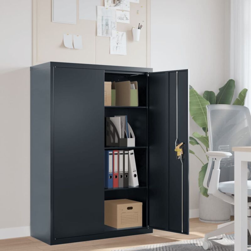 foto del prodotto vidaxl armadio classificatore antracite 90x40x140 cm in acciaio