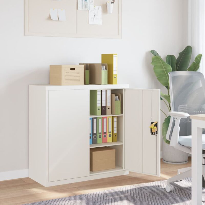 foto del prodotto vidaxl armadio classificatore bianco 90x40x90 cm in acciaio