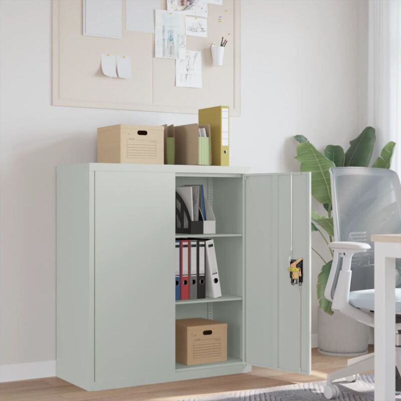 foto del prodotto vidaxl armadio classificatore grigio chiaro 90x40x105 cm in acciaio