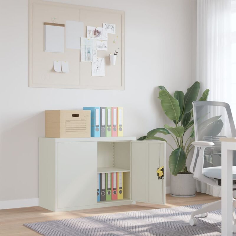 foto del prodotto vidaxl armadio classificatore grigio chiaro 90x40x70 cm in acciaio