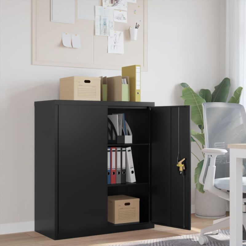foto del prodotto vidaxl armadio classificatore nero 90x40x105 cm in acciaio 976969