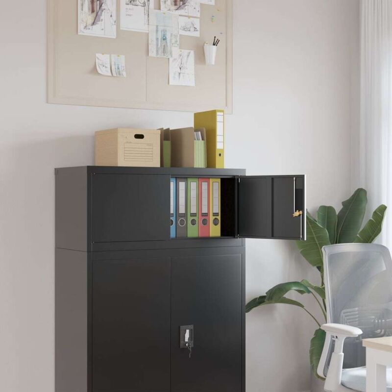 foto del prodotto vidaxl armadio classificatore nero 90x40x40 cm in acciaio