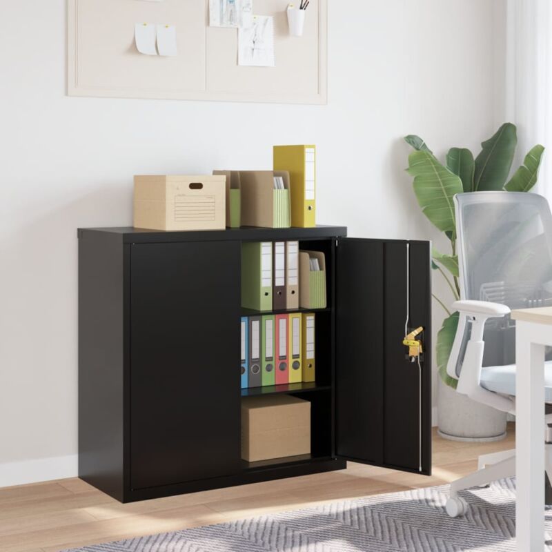 foto del prodotto vidaxl armadio classificatore nero 90x40x90 cm in acciaio 728126