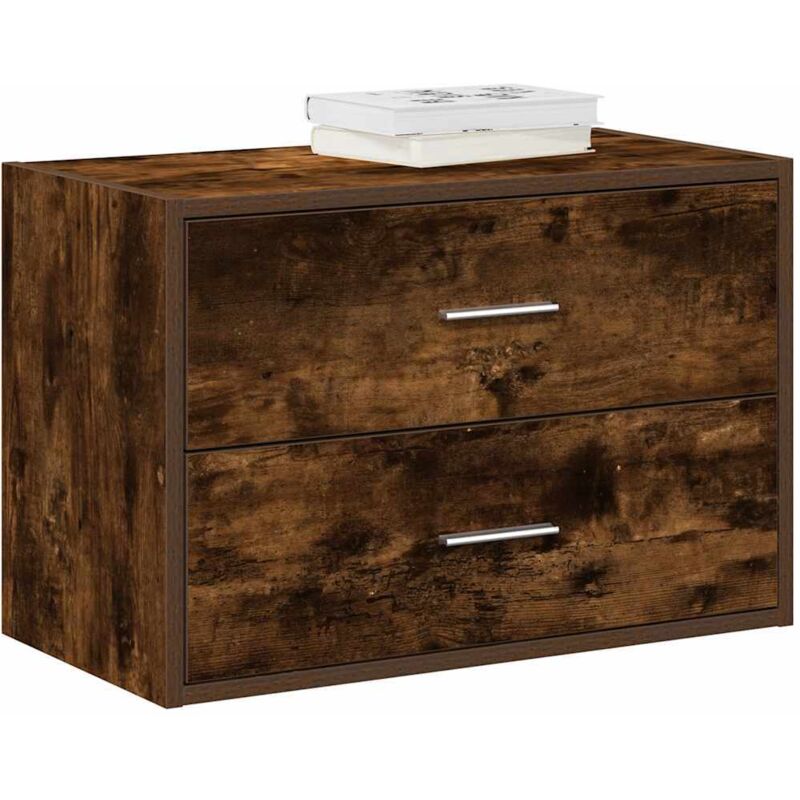 foto del prodotto vidaxl armadio con 2 cassetti in rovere fumo 60x31x40 cm in truciolato