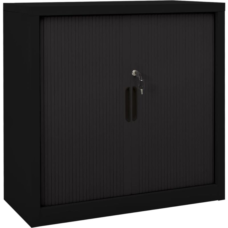foto del prodotto vidaxl armadio con ante scorrevoli nero 90x40x90cm in acciaio