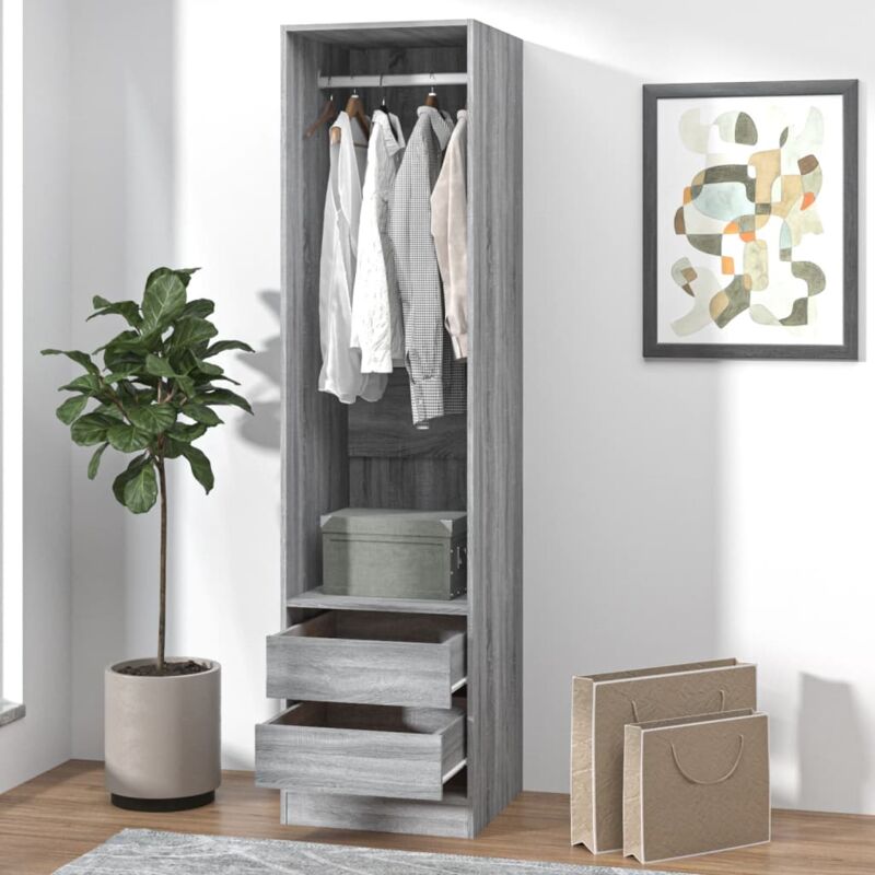 foto del prodotto vidaxl armadio con cassetti grigio sonoma 50x50x200 legno multistrato