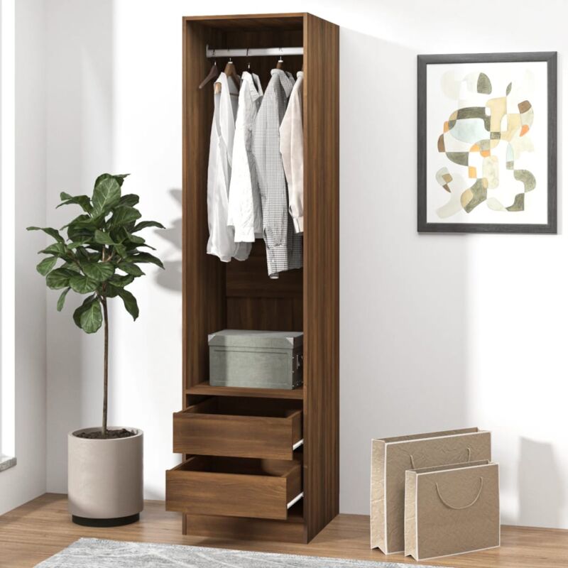 foto del prodotto vidaxl armadio con cassetti rovere marrone 50x50x200 legno multistrato