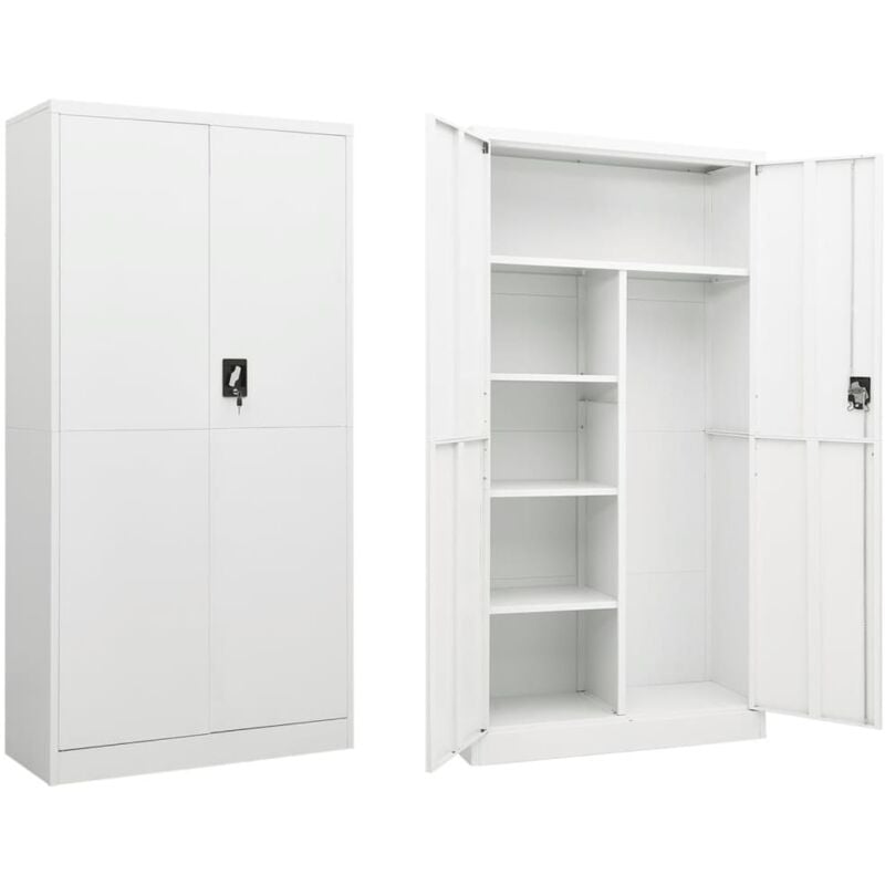 immagine 0 del prodotto vidaxl armadio con ripiani bianco 90x40x180 cm in acciaio