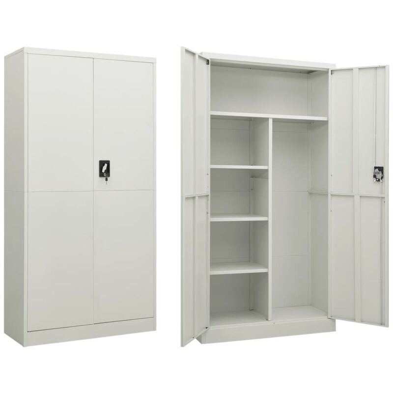 foto del prodotto vidaxl armadio con ripiani e ante 90x40x180 cm in acciaio vari colori colore grigio
