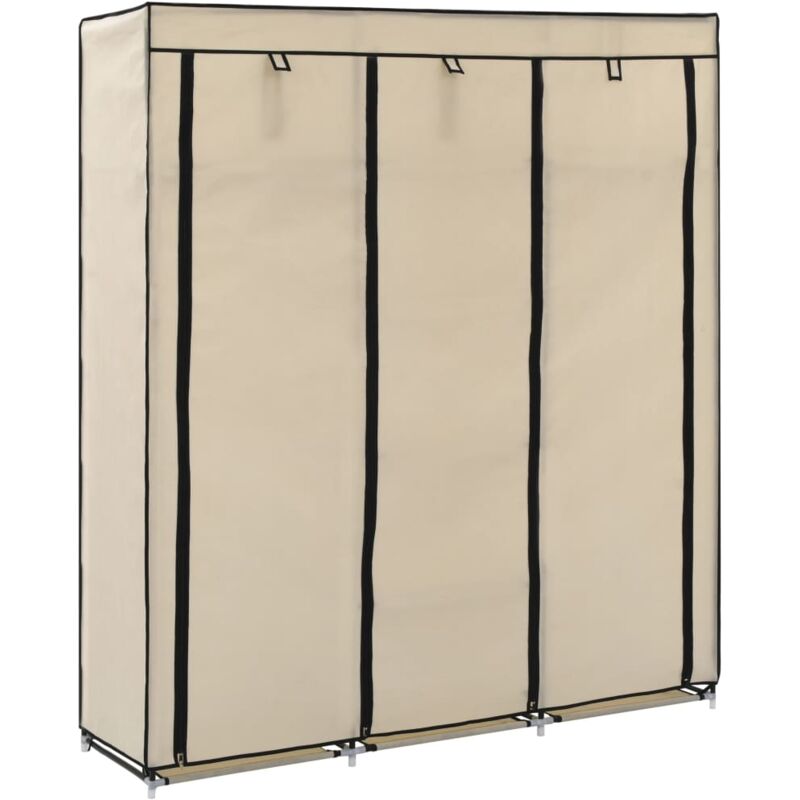 foto del prodotto vidaxl armadio con scomparti e aste crema 150x45x175 cm in tessuto