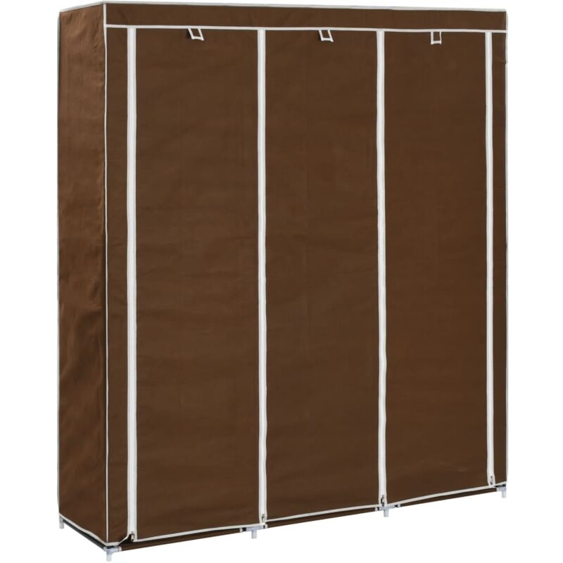 foto del prodotto vidaxl armadio con scomparti e aste marrone 150x45x175 cm in tessuto
