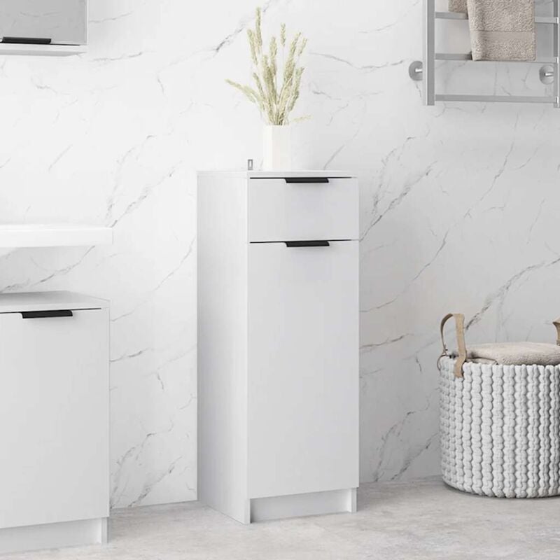 foto del prodotto vidaxl armadio da bagno bianco 32x33,5x90 cm in legno multistrato