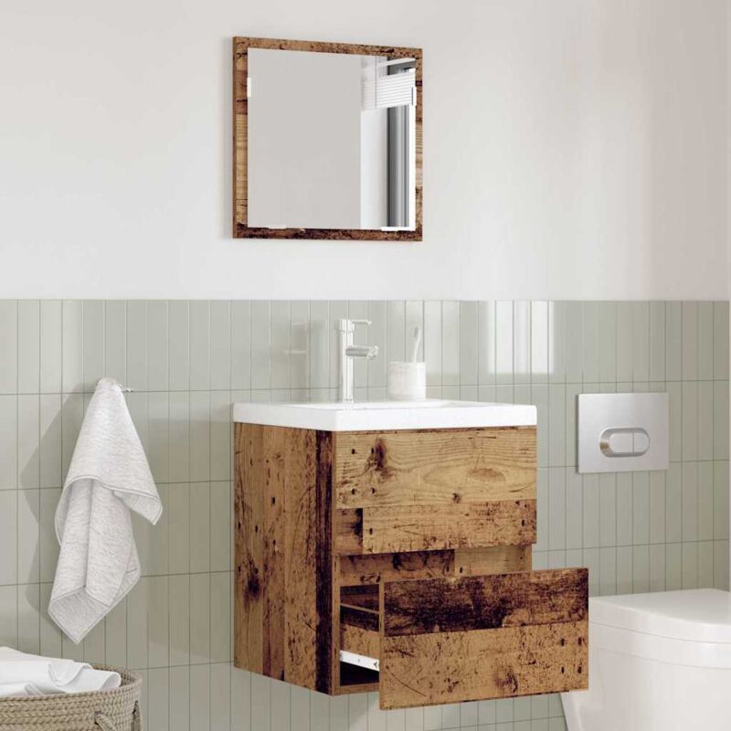 foto del prodotto vidaxl armadio da bagno legno invecchiato mdf con impiallacciatura in legno