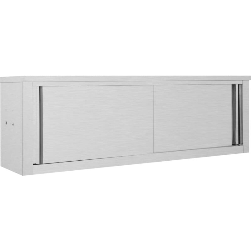 foto del prodotto vidaxl armadio da cucina con ante scorrevoli in acciaio inox varie dimensioni dimensioni 150x40x50 cm