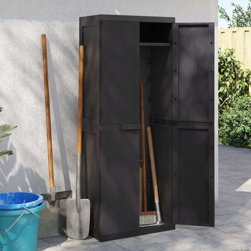 foto del prodotto vidaxl armadio da esterno nero 65x37x165 cm in pp