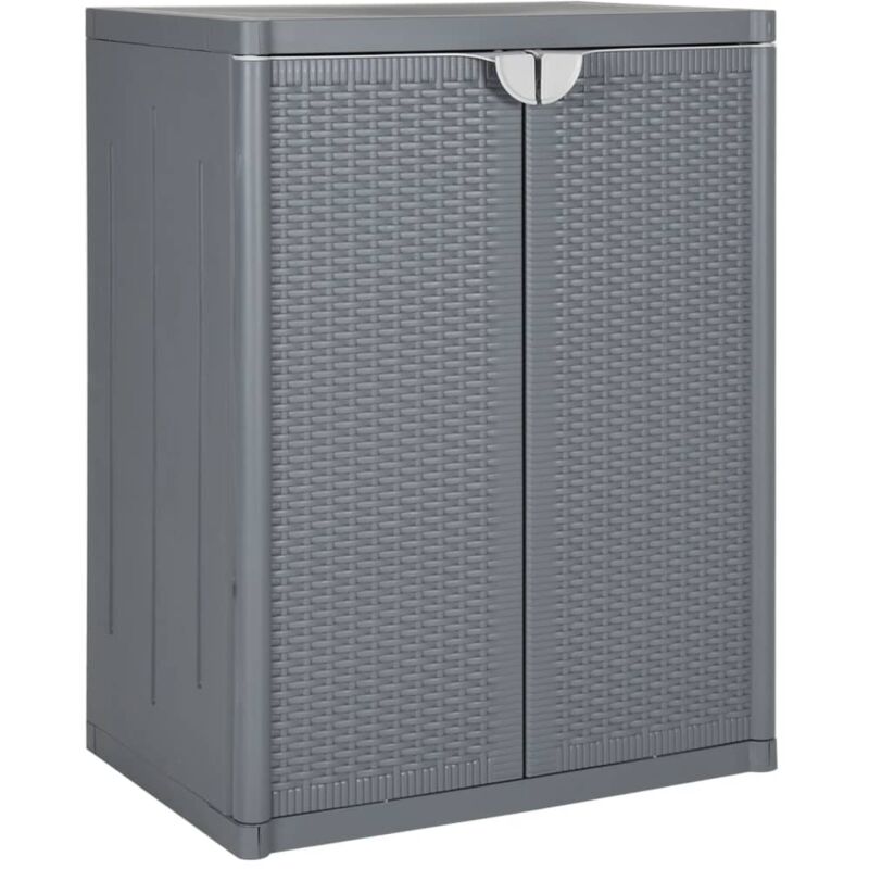 foto del prodotto vidaxl armadio da giardino grigio 65x45x88 cm in rattan pp