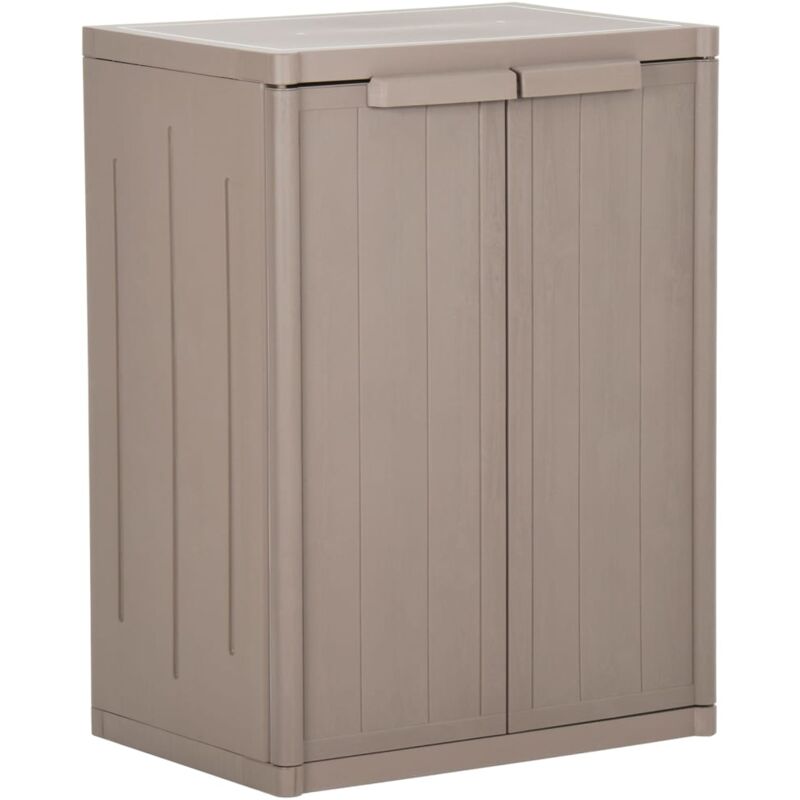 foto del prodotto vidaxl armadio da giardino marrone 65x45x88 cm in pp aspetto legno