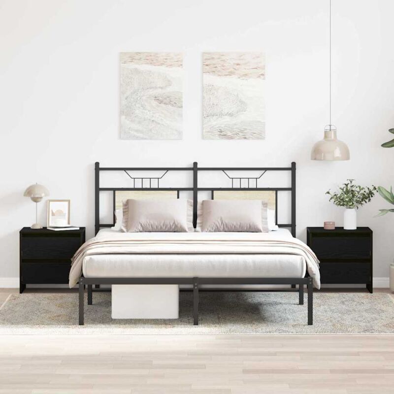 foto del prodotto vidaxl armadio da notte 2 pcs rovere nero 45 x 34 x 44.5 cm