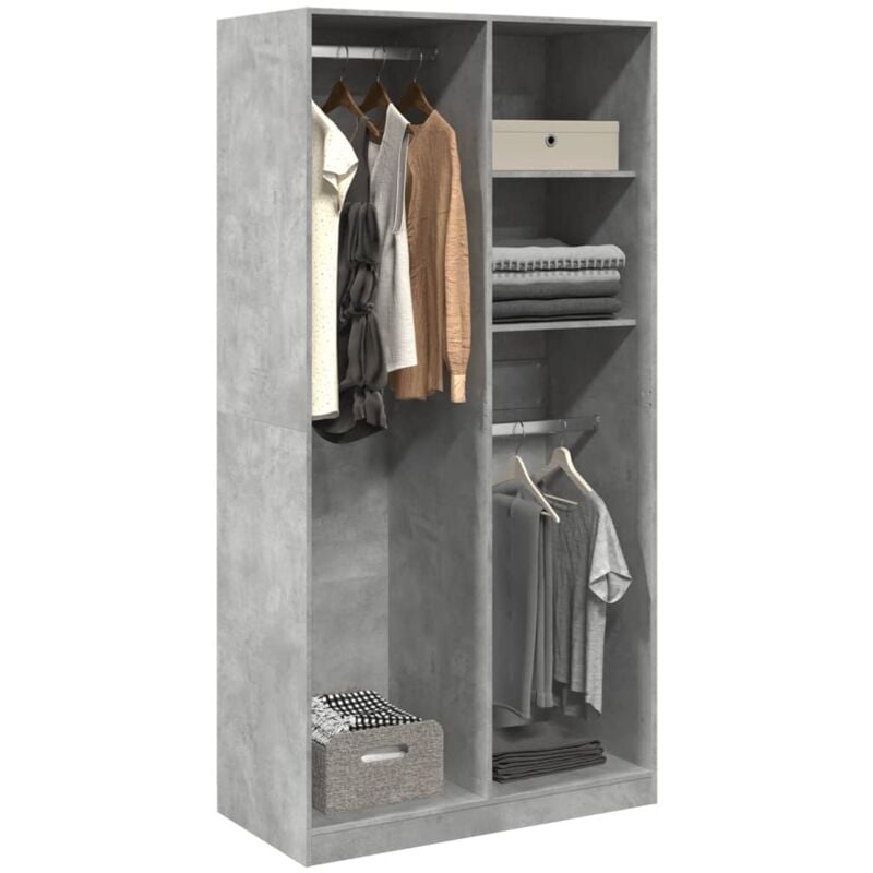 foto del prodotto vidaxl armadio grigio cemento 100x50x200 cm in legno multistrato