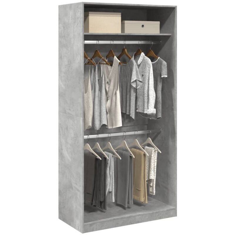 foto del prodotto vidaxl armadio grigio cemento 100x50x200 cm in legno multistrato