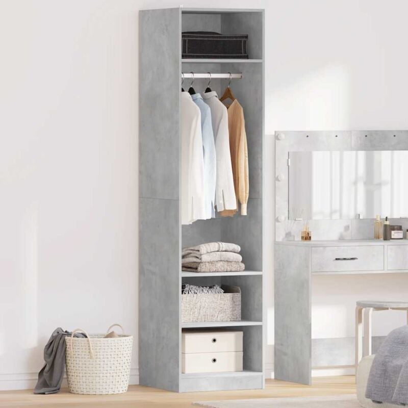 foto del prodotto vidaxl - armadio grigio cemento 50x50x200 cm in legno multistrato