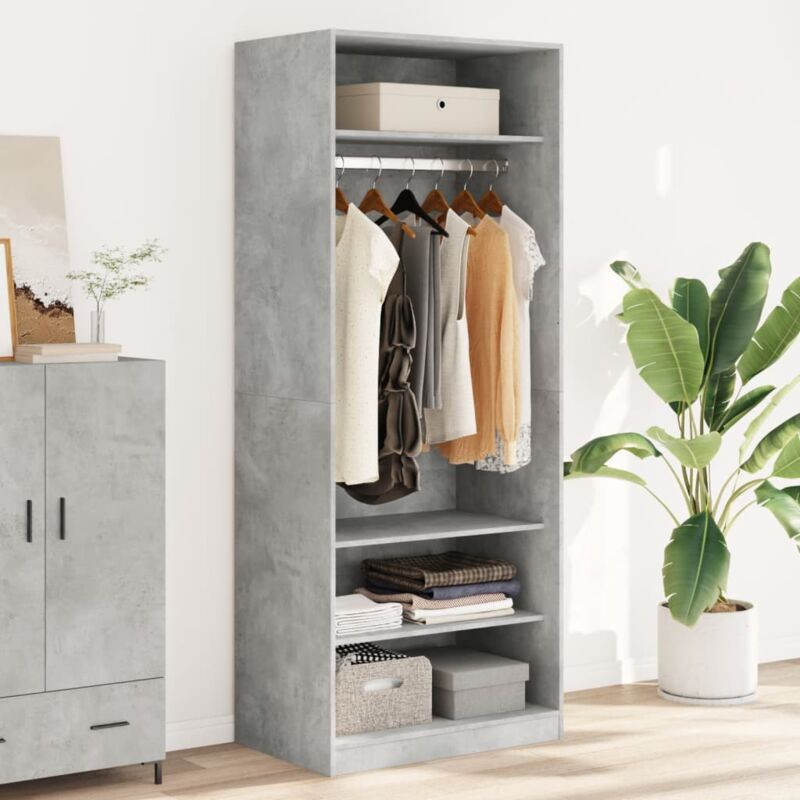 foto del prodotto vidaxl armadio grigio cemento 80x50x200 cm in legno multistrato