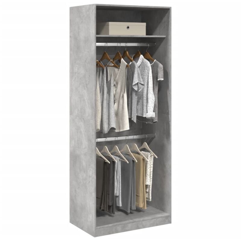 foto del prodotto vidaxl armadio grigio cemento 80x50x200 cm in legno multistrato