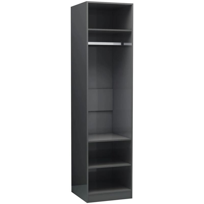 foto del prodotto vidaxl armadio grigio lucido 50x50x200 cm in legno multistrato