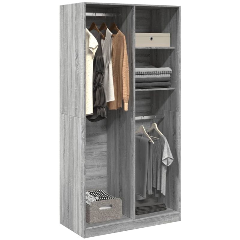 foto del prodotto vidaxl armadio grigio sonoma 100x50x200 cm in legno multistrato