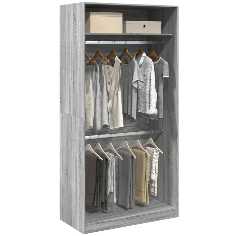foto del prodotto vidaxl armadio grigio sonoma 100x50x200 cm in legno multistrato