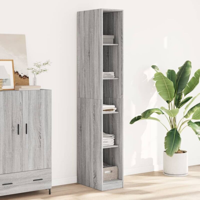 foto del prodotto vidaxl - armadio grigio sonoma 30x50x200 cm in legno tecnico