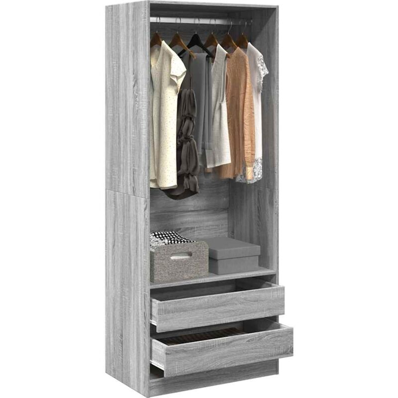 foto del prodotto vidaxl armadio grigio sonoma 80x50x200 cm in legno multistrato