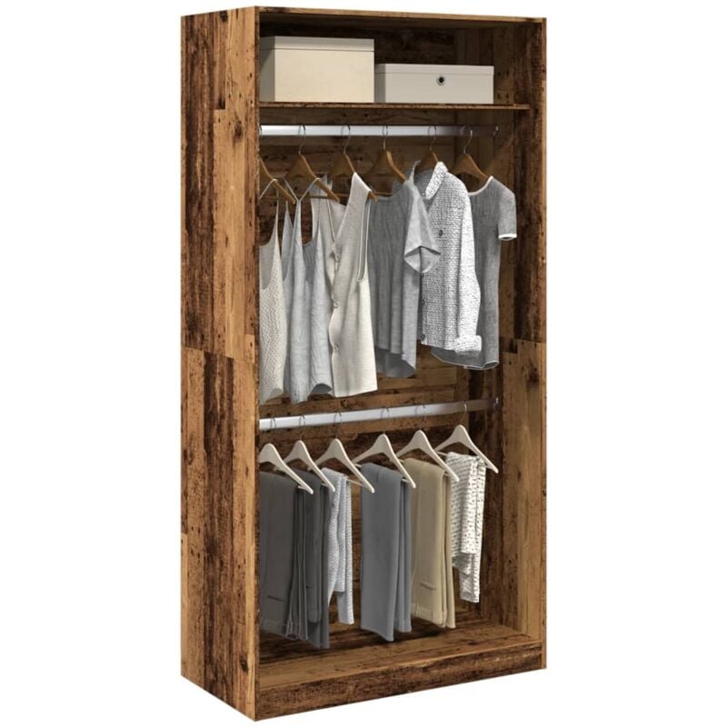 foto del prodotto vidaxl armadio legno antico 100x50x200 cm in legno multistrato