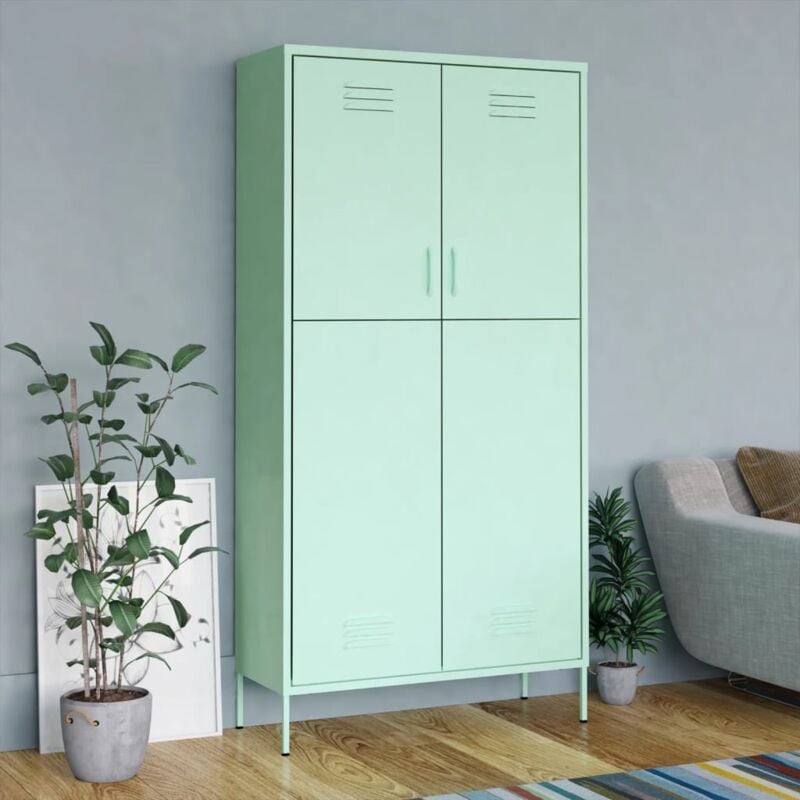 foto del prodotto vidaxl armadio menta 90x50x180 cm in acciaio