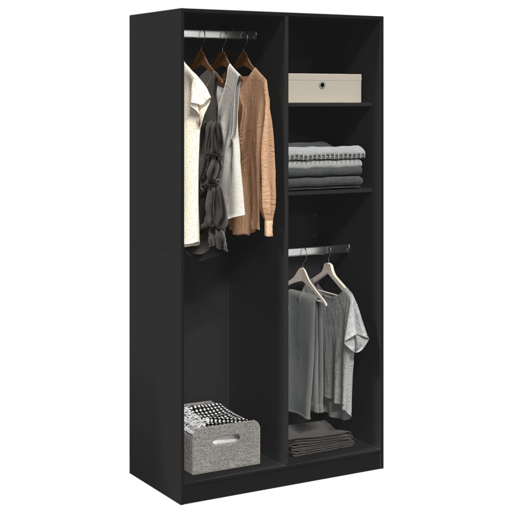 foto del prodotto vidaxl armadio nero 100x50x200 cm in legno multistrato