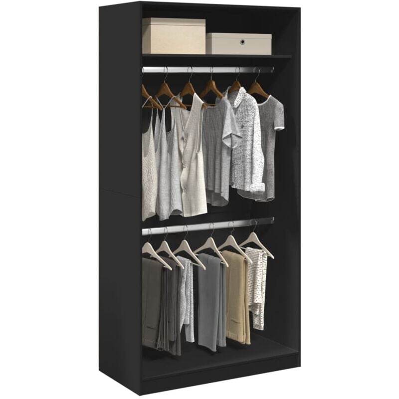 foto del prodotto vidaxl armadio nero 100x50x200 cm in legno multistrato