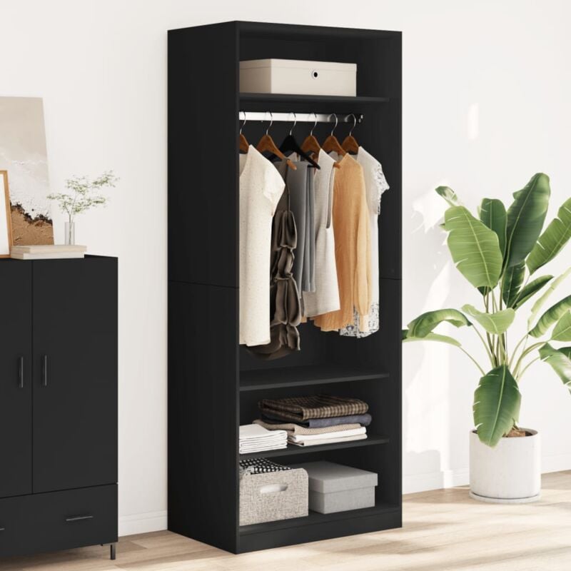 foto del prodotto vidaxl armadio nero 80x50x200 cm in legno multistrato