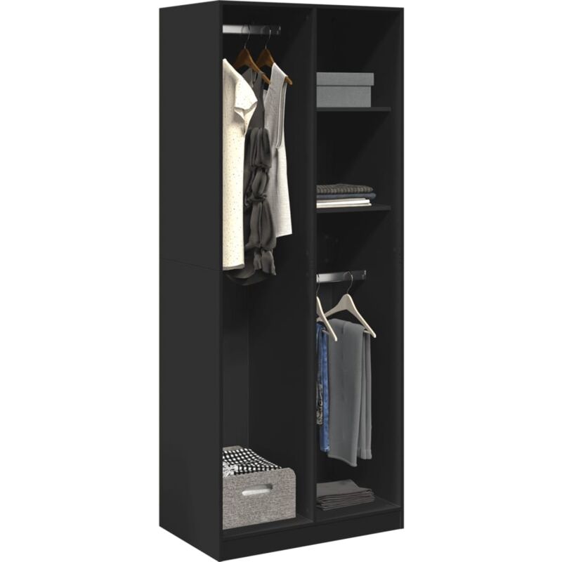 foto del prodotto vidaxl armadio nero 80x50x200 cm in legno multistrato